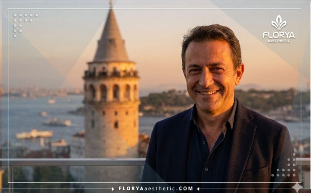 Docteur accueillant à Istanbul avec la Tour de Galata en arrière-plan.