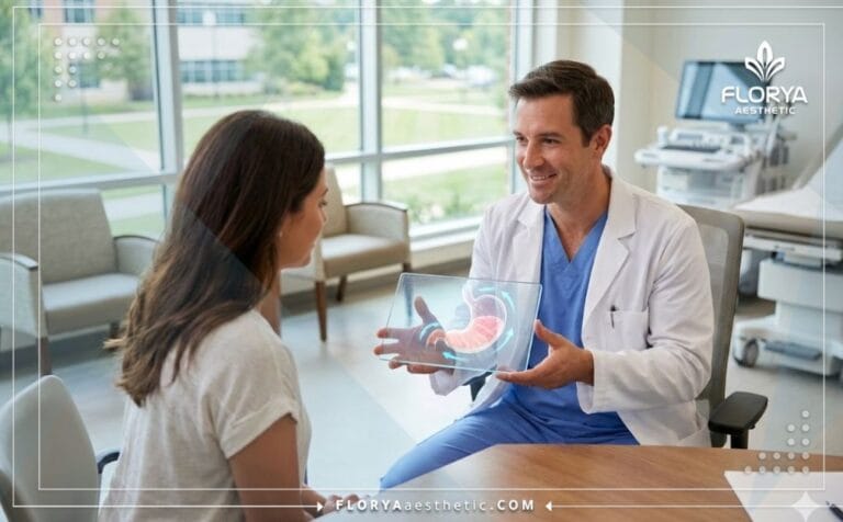 Médecin montrant le plan numérique pour Avis Bypass Gastrique Classique Turquie