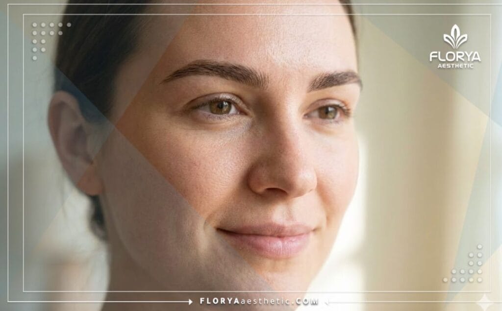 Идеальный результат восстановления густоты и формы бровей крупным планом