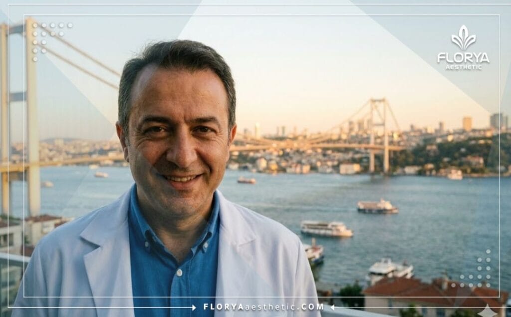 Приветливый медицинский специалист на фоне достопримечательностей Стамбула