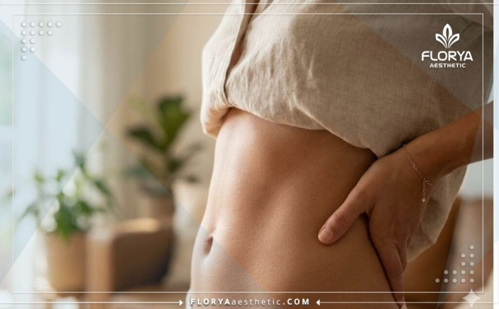 نتيجة مثالية لقوام مشدود وبشرة ناعمة بعد إجراء شد الجسم بالليزر.