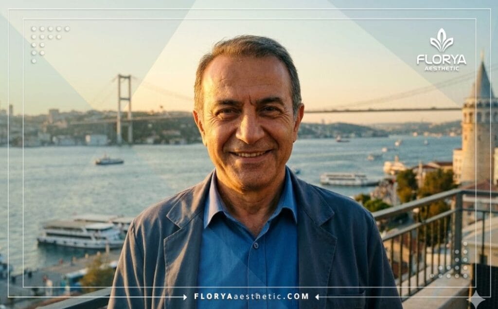 Docteur accueillant à Istanbul avec la Tour de Galata en arrière-plan.