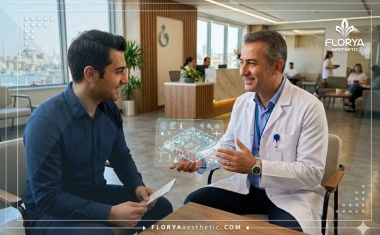 Docteur utilisant la technologie pour la Clinique d'infertilité masculine en Turquie.