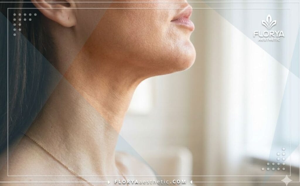 Résultat impeccable du Remodelage du Cou en Turquie montrant une peau lisse.