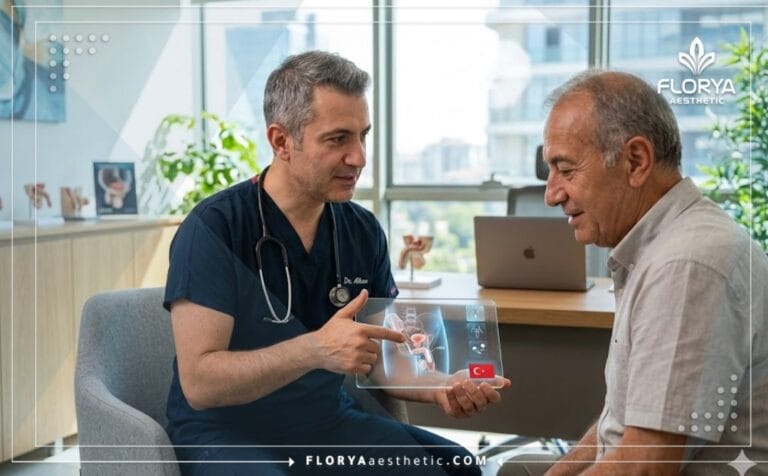 Médecin discutant des Implants péniens en Turquie sur tablette