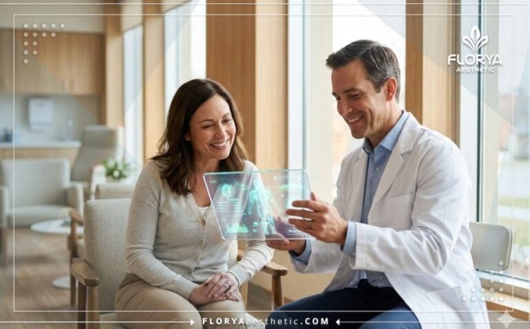 Médecin expliquant les Risques de la Smart Lipo sur une tablette numérique