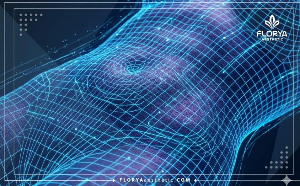 3D digital topographic scan of the abdominal area