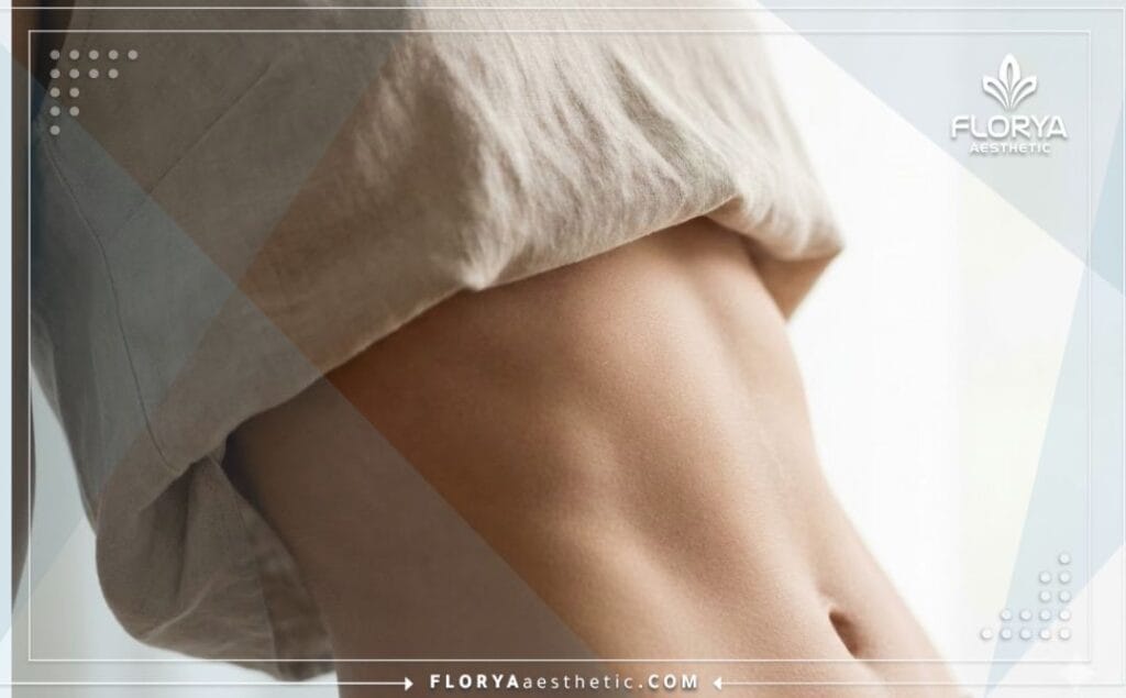 Close-up of a flawless and natural-looking result after a successful waist sculpting procedure.