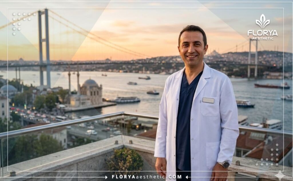 Приветливый доктор на фоне Босфора в Стамбуле приглашает на процедуру.