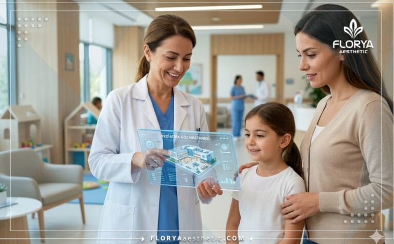 Médico profesional utilizando tecnología digital en el Mejor Hospital Oftalmológico Pediátrico en Turquía.