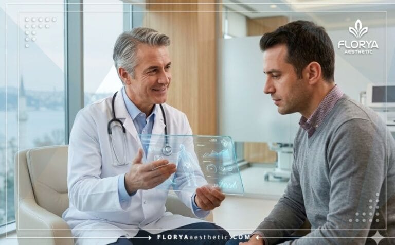 Médecin expert utilisant une tablette numérique dans le Meilleur centre d'agrandissement du pénis en Turquie.