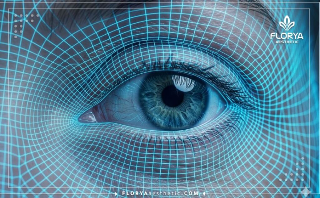 Макро 3D сканирование области века, показывающее высокую точность медицинской диагностики.