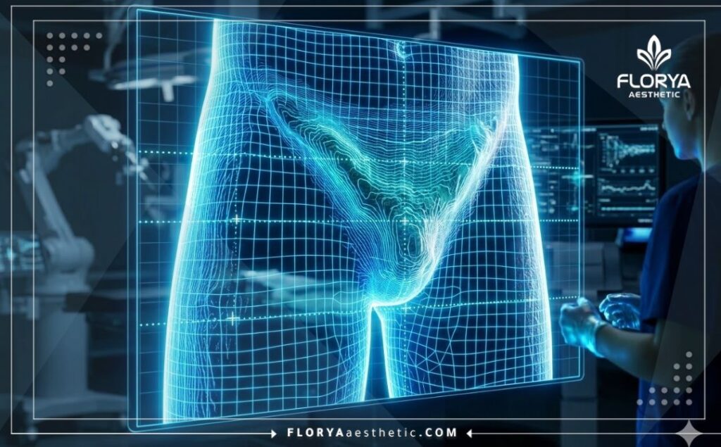 مسح رقمي ثلاثي الأبعاد دقيق لمنطقة الحوض والمنطقة التناسلية للرجال.