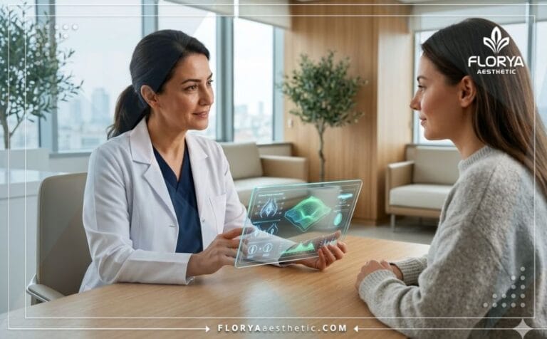 Specialist doctor using a digital tablet for Clitoral Hood Reduction in Turkey planning