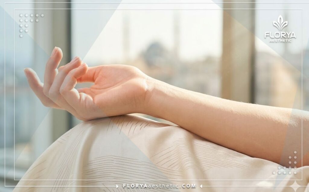 Gros plan cinématographique montrant le résultat parfait d'une réduction articulaire réussie et esthétique.