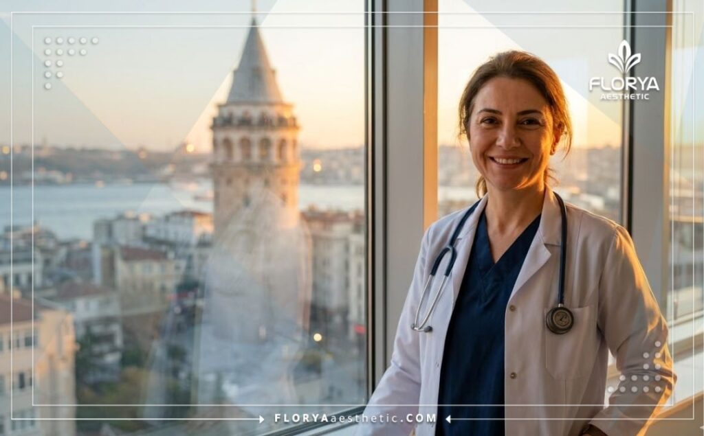 طبيب عيون ودود يرحب بالمرضى في عيادة باسطنبول