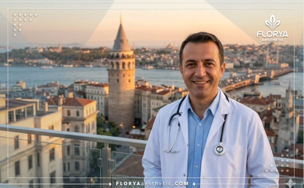 Friendly medical specialist welcoming international patients to Istanbul near the Bosphorus.