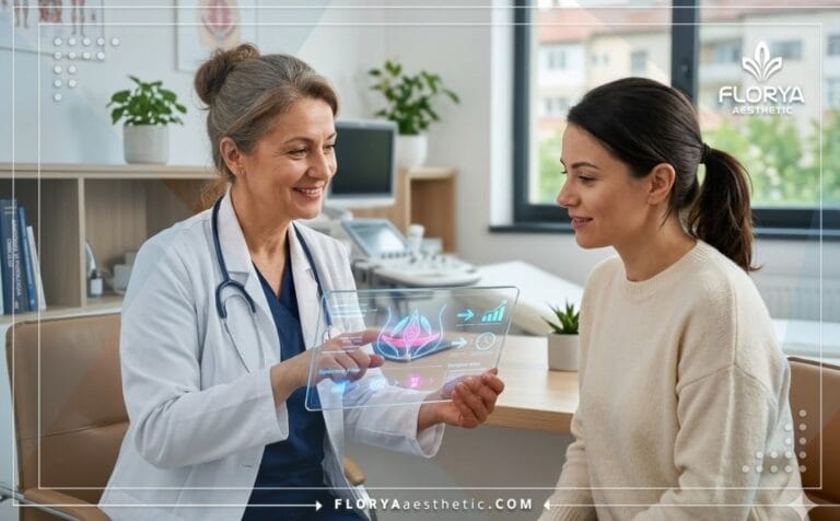 Médecin discutant de la Réparation d'épisiotomie en Turquie avec une patiente.
