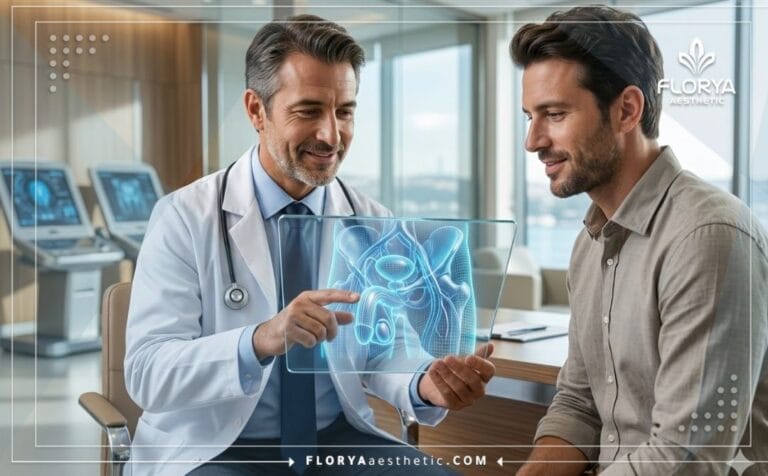 Especialista médico en el Centro de tratamiento de disfunción eréctil en Turquía utilizando tecnología digital avanzada.