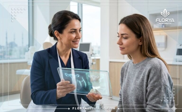 Professional Female Hymenoplasty Surgeon in Turkey using digital tablet