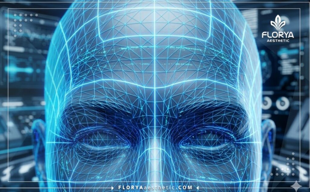 مسح رقمي ثلاثي الأبعاد دقيق لمنطقة الجبهة والوجه العلوي