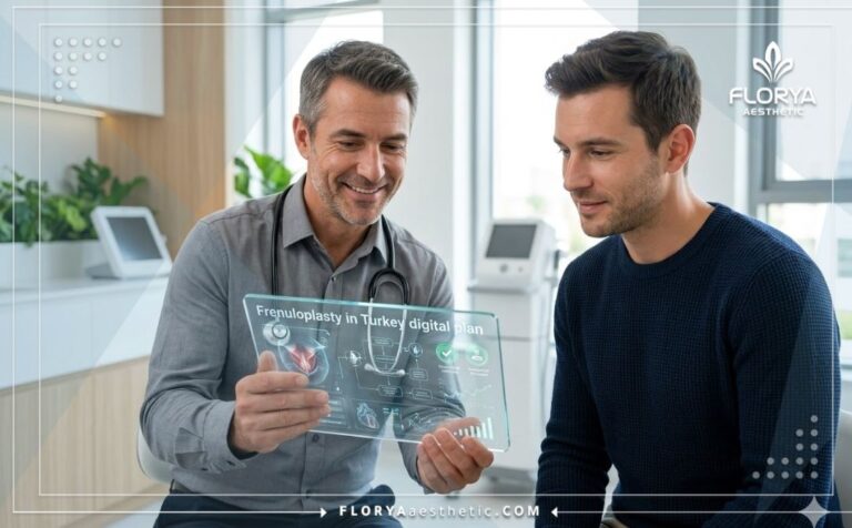 طبيب يعرض خطة عملية تطويل اللجام في تركيا باستخدام جهاز لوحي متطور