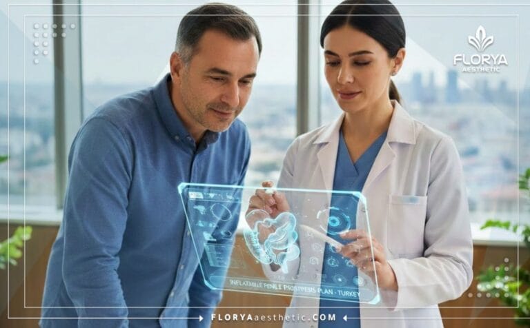 Médecin expliquant le plan de l'Implant pénien gonflable