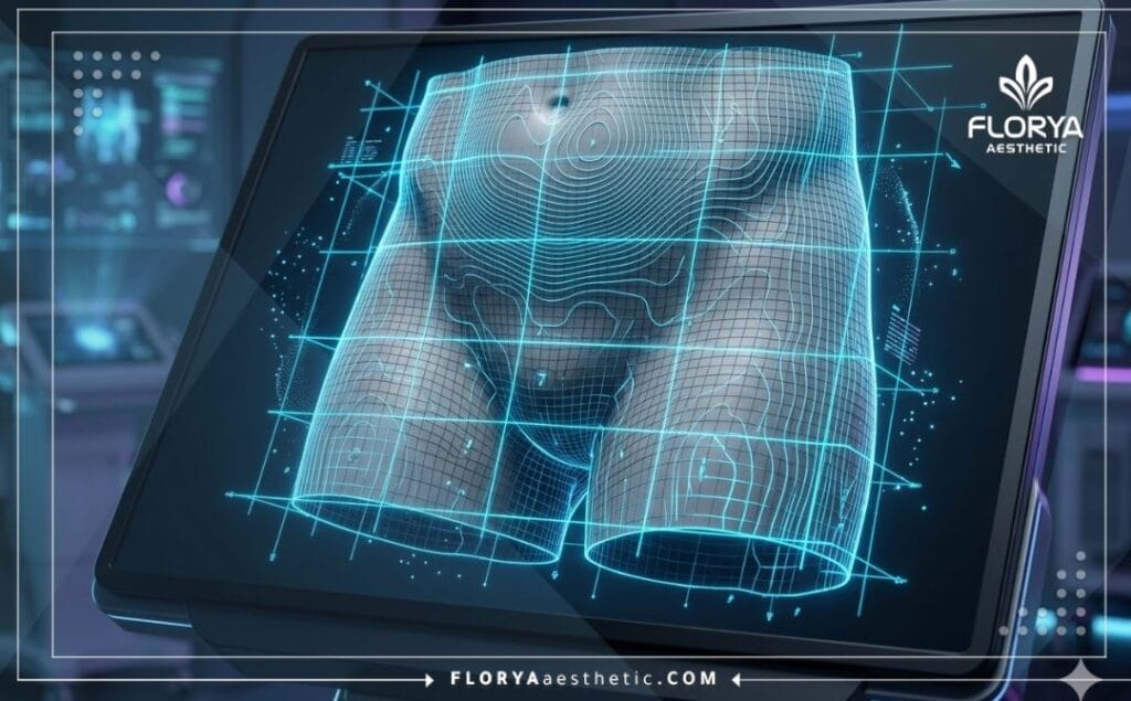 Visualisation numérique 3D de précision pour la zone anatomique concernée.
