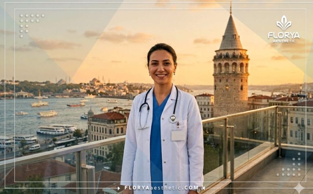 طبيب عيون مبتسم في اسطنبول يرحب بالمرضى لإجراء جراحة العيون.