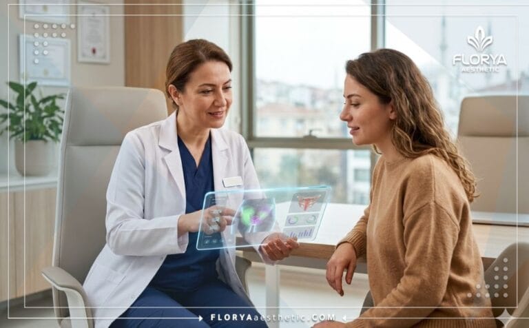 Spécialiste médical présentant le protocole d'Éclaircissement Vaginal au Laser en Turquie.