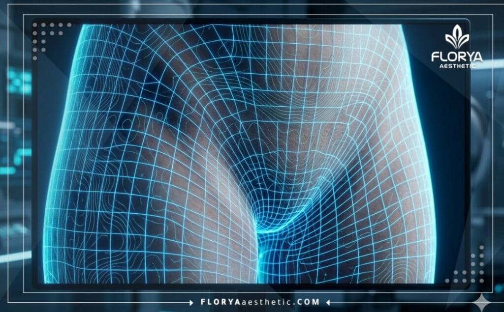 High-tech 3D surface scan illustrating the precise application of cosmetic laser technology.