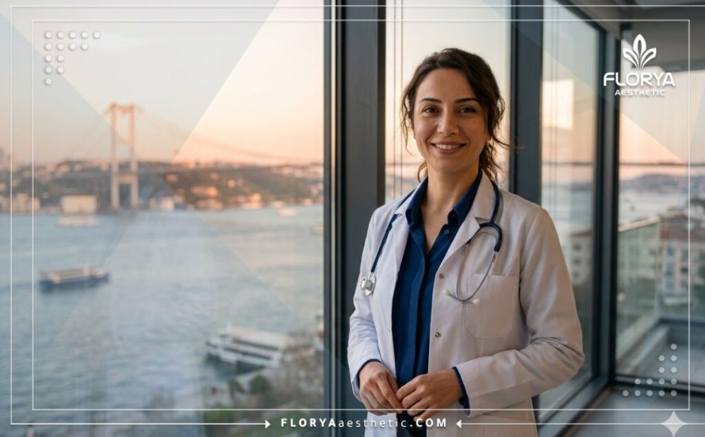 طبيب ودود يرحب بالمرضى في إسطنبول مع إطلالة على جسر البوسفور