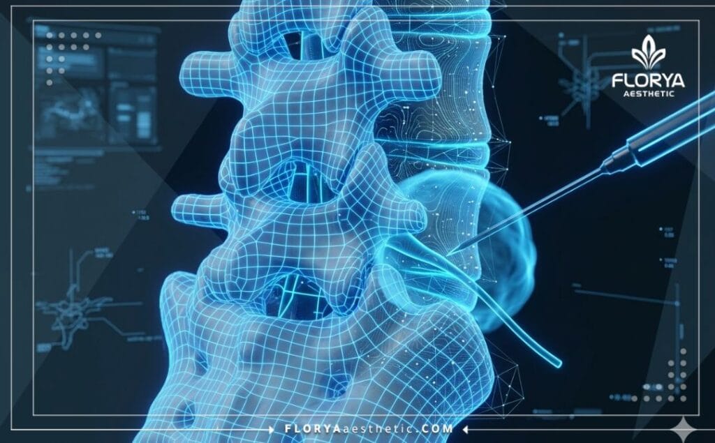 مسح ثلاثي الأبعاد دقيق لمنطقة العمود الفقري وجذور الأعصاب