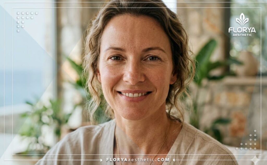 Счастливая женщина, символизирующая идеальный результат и жизненную энергию после процедуры.