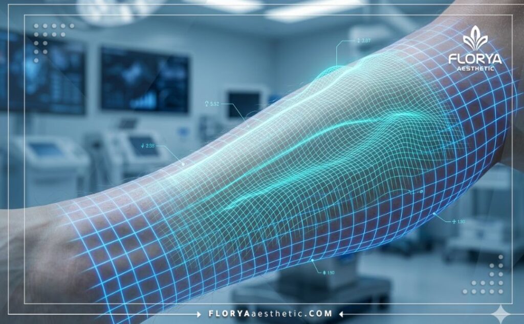 Scan 3D macro de la structure osseuse montrant la précision médicale de haute technologie.