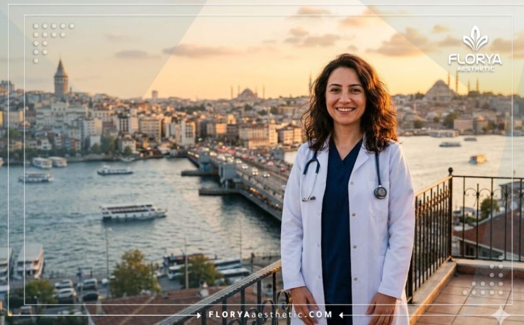 Приветливый офтальмолог на фоне знаковых достопримечательностей Стамбула