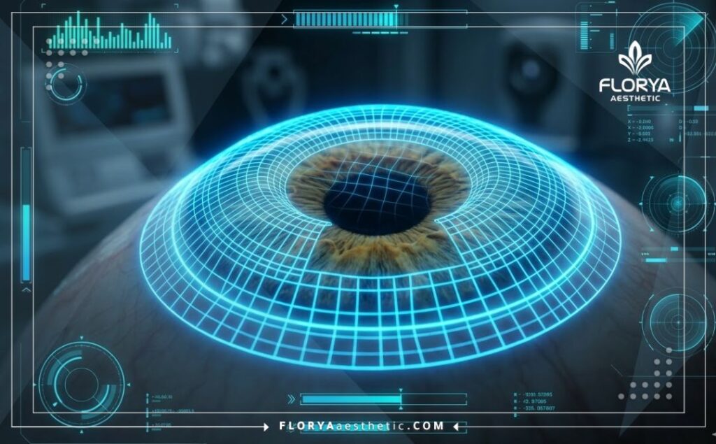 Scan 3D macro de la cornée de l'œil pour une planification chirurgicale précise.