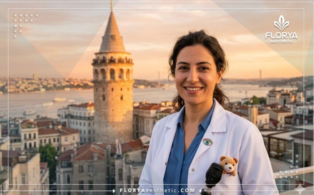 Приветливый детский офтальмолог на фоне Босфора в Стамбуле