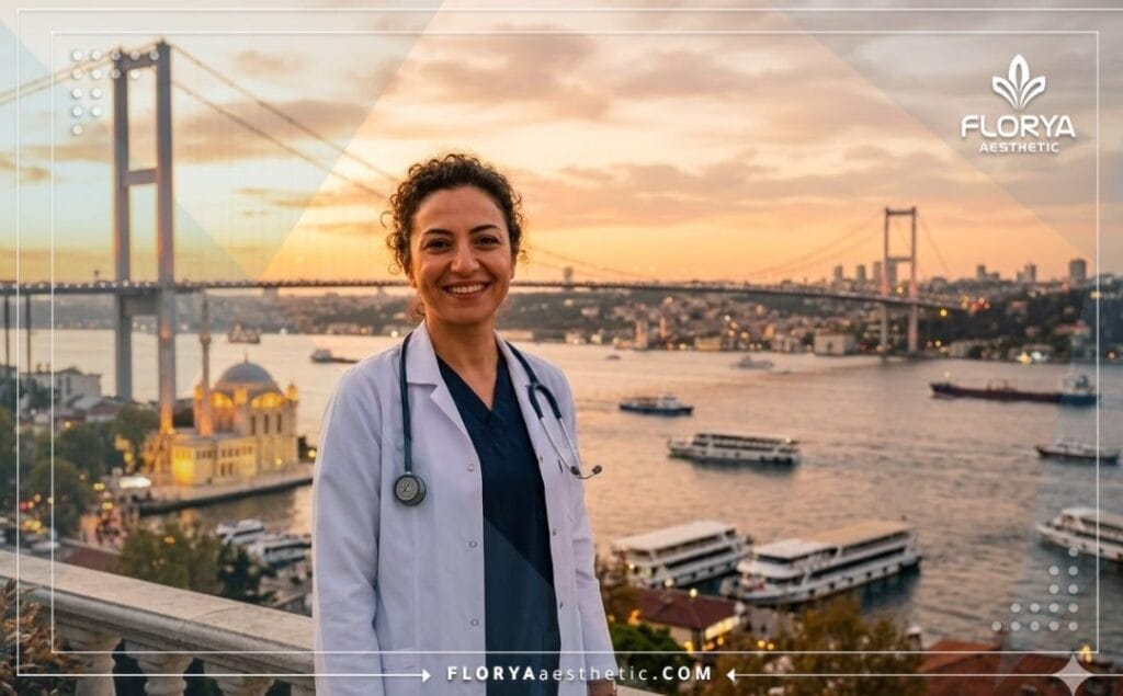Friendly doctor welcoming international patients to Istanbul for treatment.