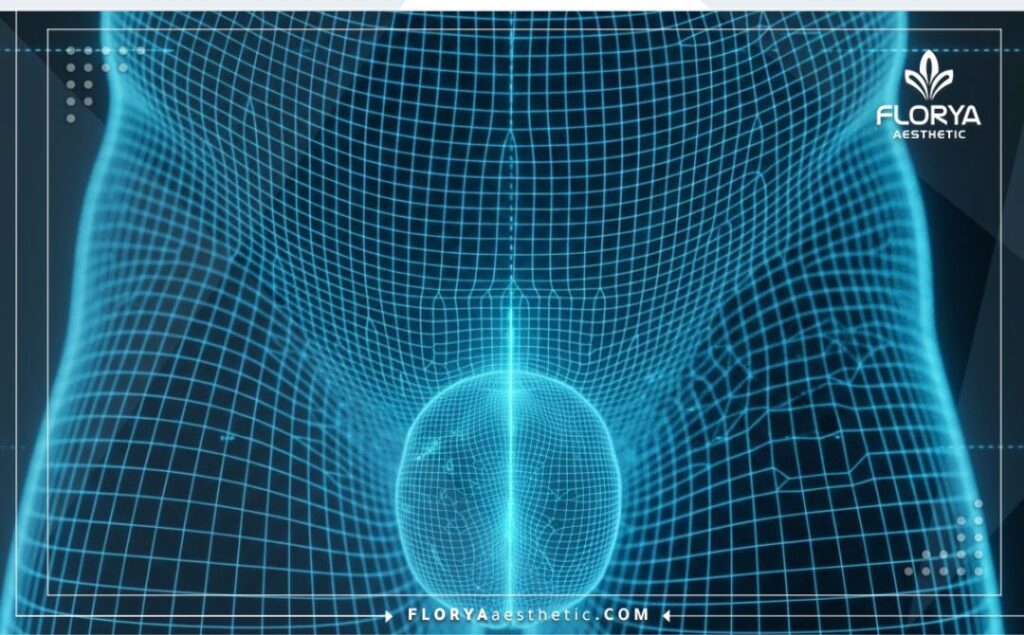 Макроснимок цифровой 3D-модели тазовой области для точного хирургического планирования.