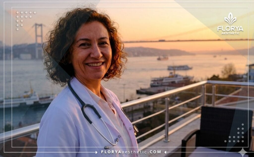 Médico amistoso dando la bienvenida a un paciente en Estambul.