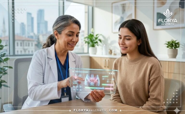 Médecin expliquant l'hyménoplastie provisoire en Turquie.