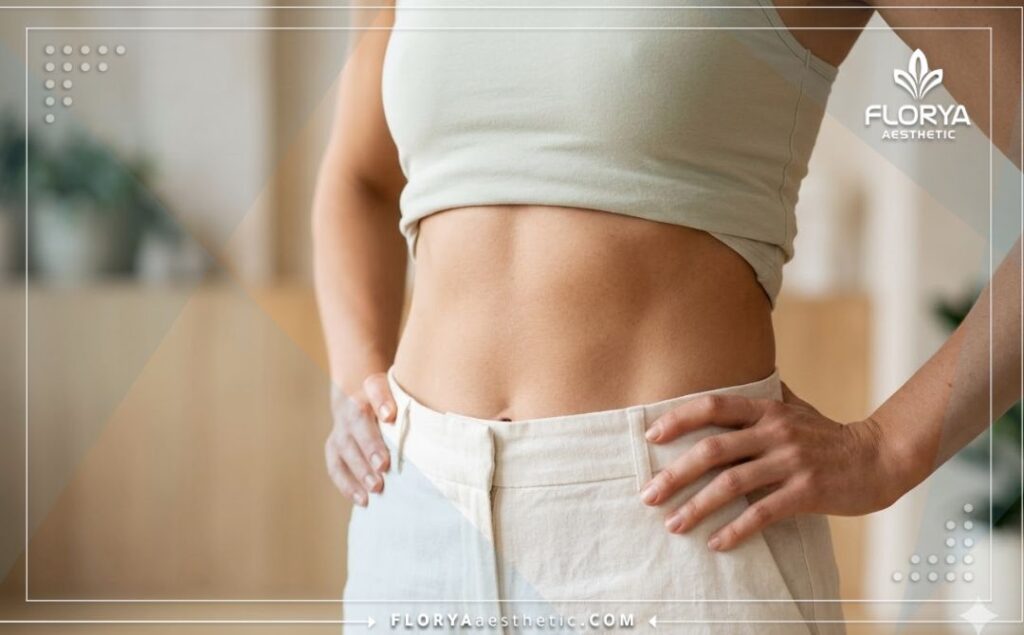 Cinematic focus on smooth skin and perfect body contours after ultrasonic treatment.