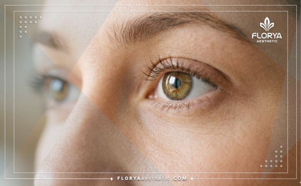 Primer plano que muestra el resultado perfecto y saludable de una corrección visual