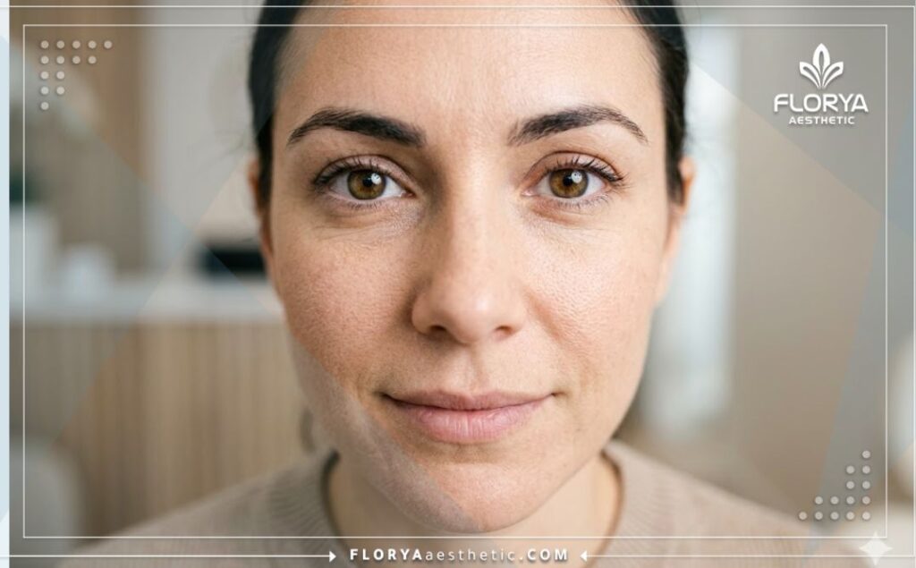 Идеальный результат после успешной хирургической коррекции косоглазия у взрослого пациента.