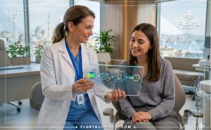 طبيب محترف يستخدم تقنية رقمية من أجل حجز موعد مع أفضل دكتور ليزك في إسطنبول.