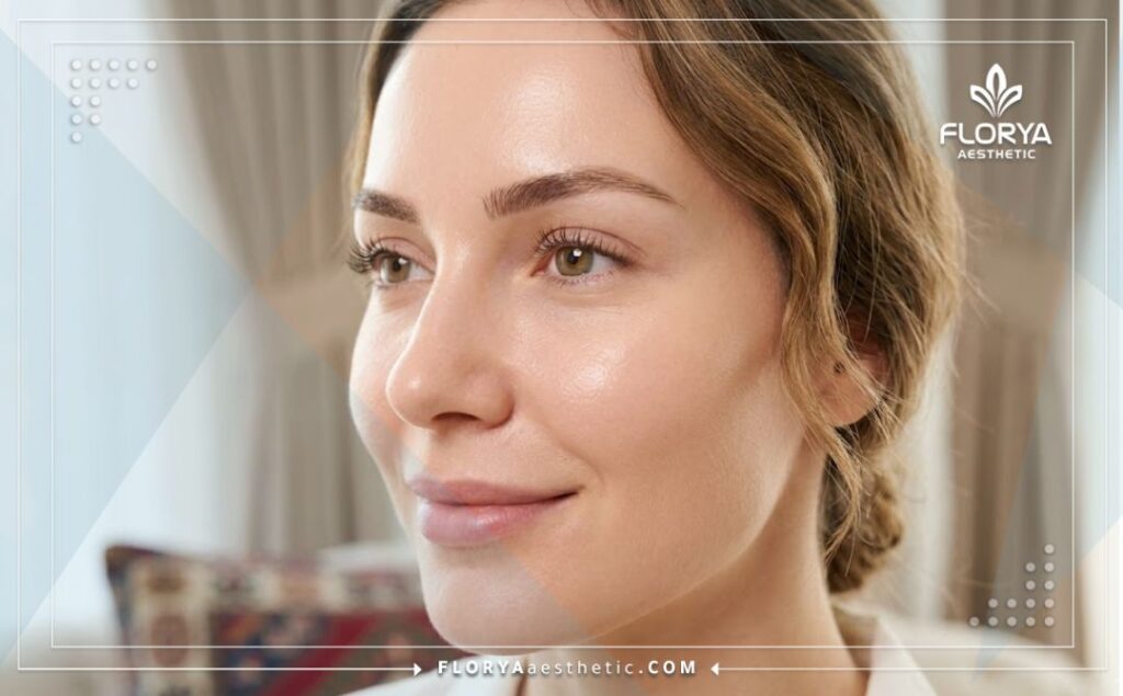 Cinematic close-up showing a perfectly smooth and radiant facial skin result.