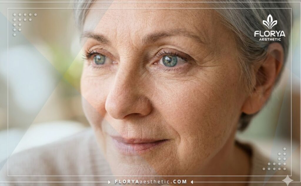 Close up of a clear healthy eye showing perfect vision results