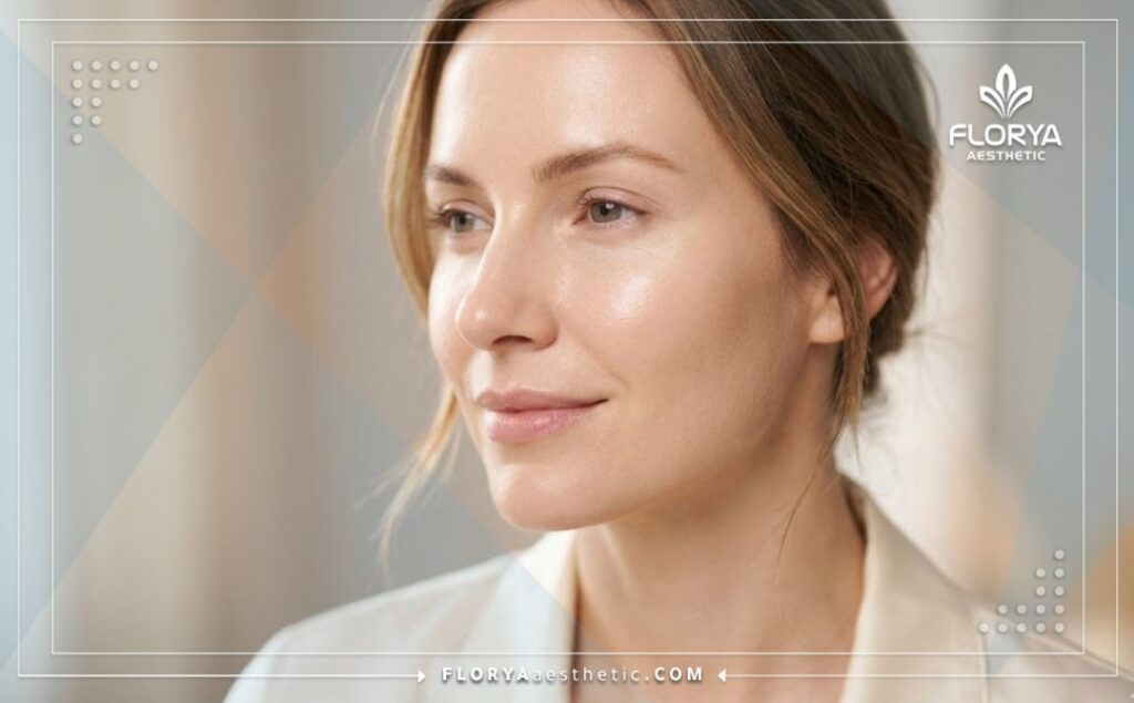 Peau parfaite lisse et éclatante après le traitement esthétique