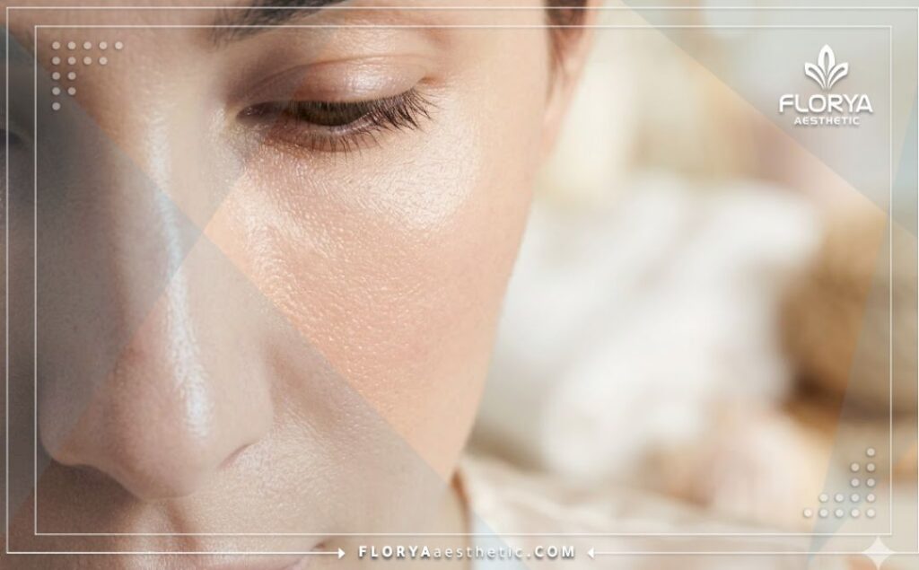 Close-up of perfect, smooth skin result after advanced aesthetic laser procedure.